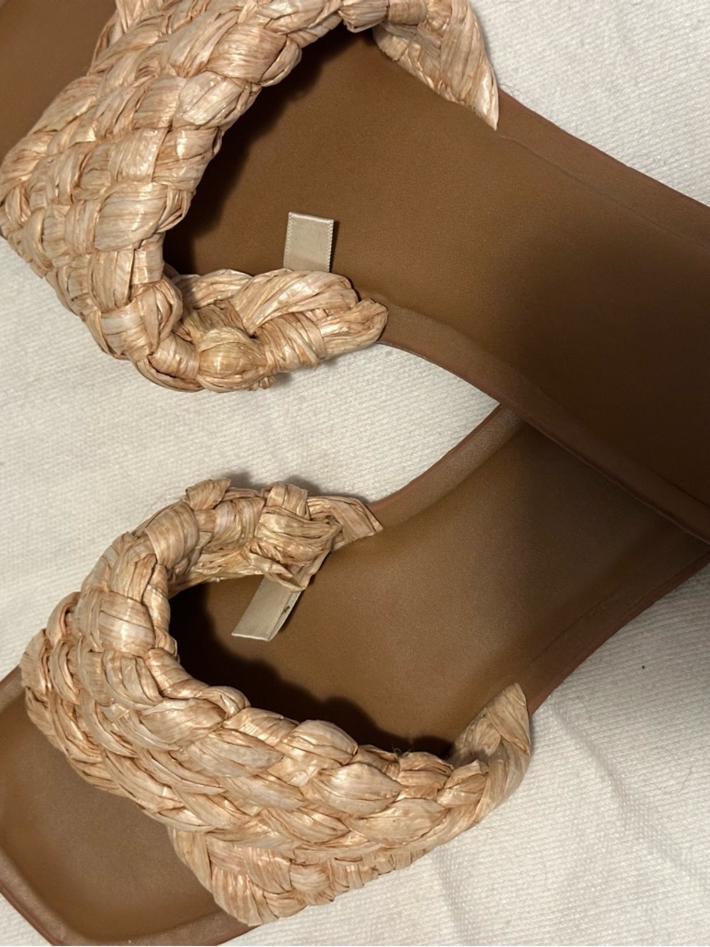 a new day Braided Raffia Slide Sandals - Tan